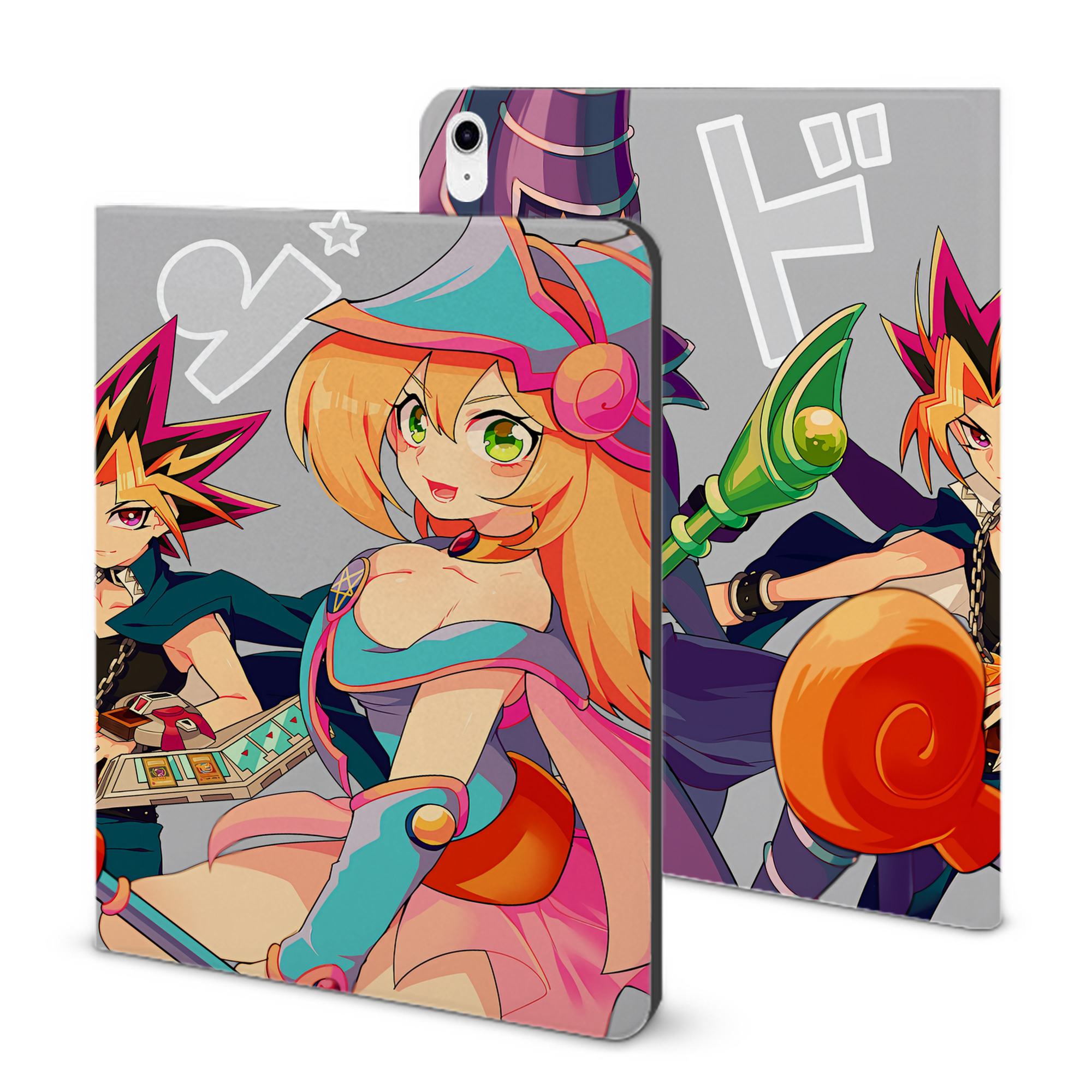 （画像用） 遊☆戯☆王 Yu-Gi-Oh! IPad ケース ブック型 PUレザー TPU 耐衝撃 軽量 薄型 ペン収納なし 全面保護 IPad 各モデル対応